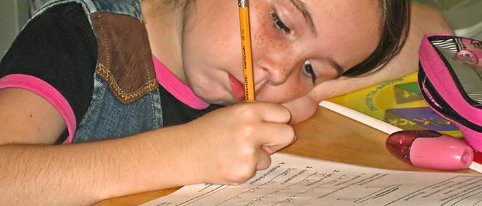 Girl Doing Homework